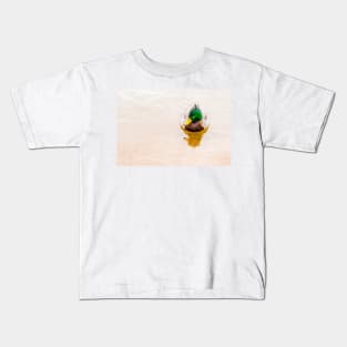 Colorful Mallard Duck Swimming on Skaha Lake Kids T-Shirt